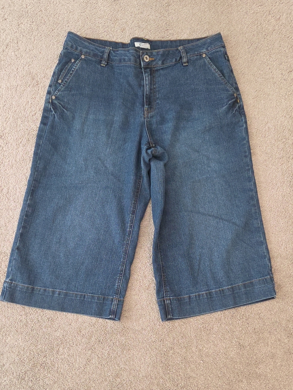 CATO Blue Denim Knee-Length Jean Shorts